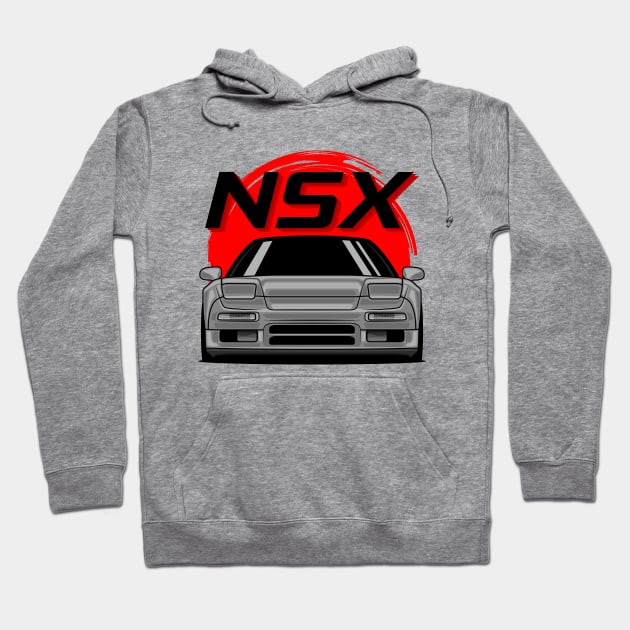 Silver NSX MK1 Front JDM Hoodie by GoldenTuners